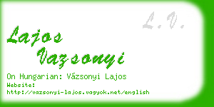 lajos vazsonyi business card