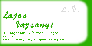 lajos vazsonyi business card